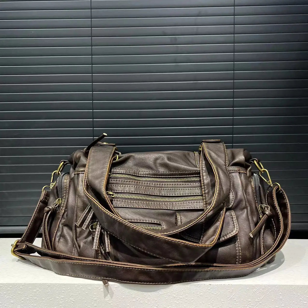 Vintage PU Leather Ladies Handbag Cosmetic Storage Tote Shoulder Crossbody Casual Fashion Underarm  Female Bag
